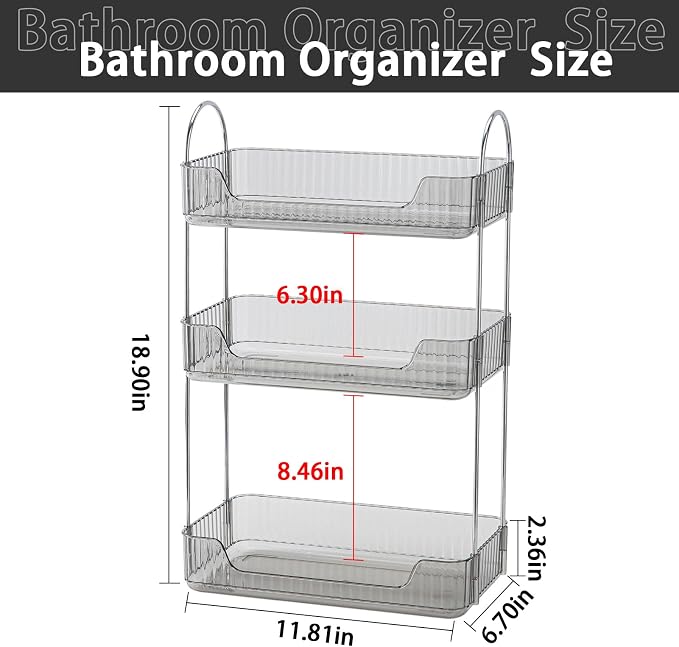 3-Tier Gray Countertop Storage - Image 3