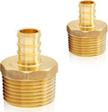 50-Pack HeSun PEX Fittings, 3/4" PEX x 1" Male NPT, Brass Crimp Male Adapter by HeSun