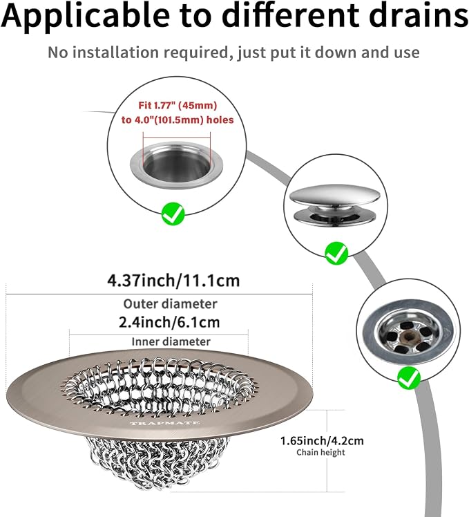 Shower Drain Hair Catcher, Fast Drainage & Easy Clean Bathtub Drain Cover - Image 4