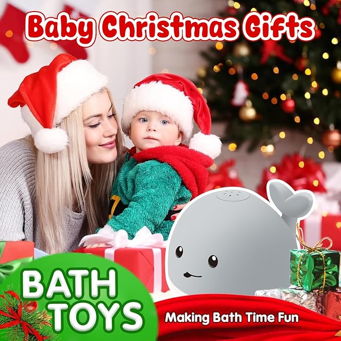 Gigilli Whale Bath Toy Sprinkler, Light Up Bath Toys - Image 4