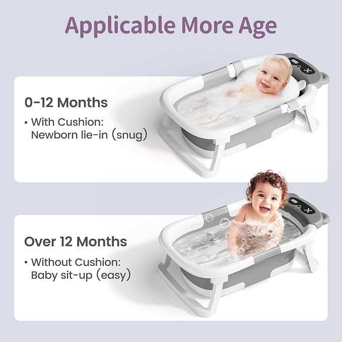 Collapsible Baby Bathtub for Newborn to Toddler - Image 2