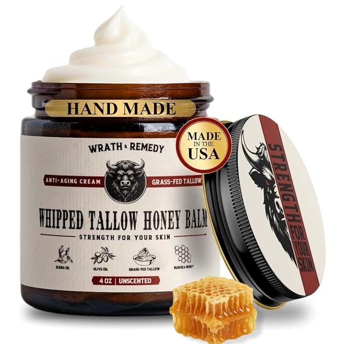 Organic Beef Tallow for Skin - 4 OZ — Grass Fed Beef Tallow for face + Body — by WrathRemedy