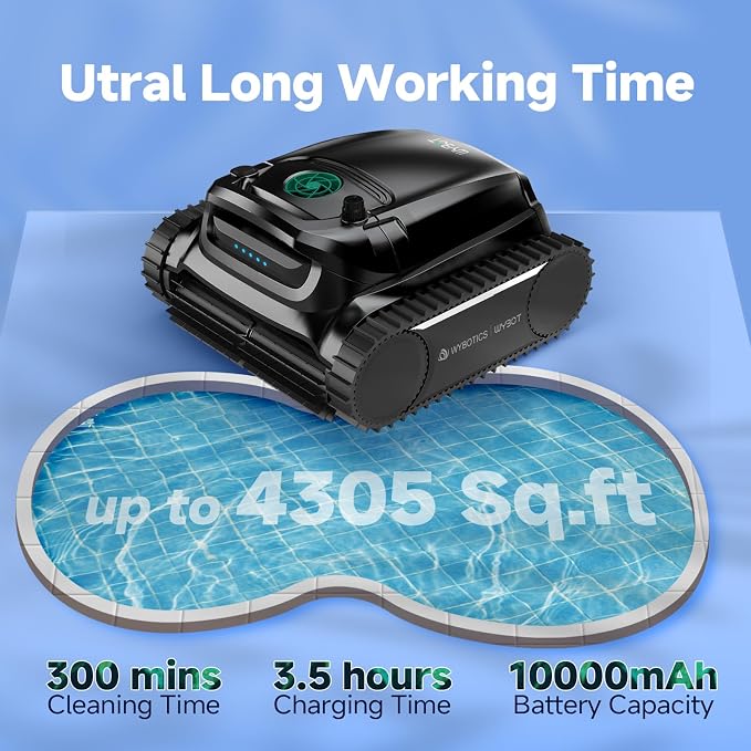 WYBOT M1 Robotic Pool Vacuum Cleaner, 7 Modes & 6 Paths, Dual Filtration - Image 4