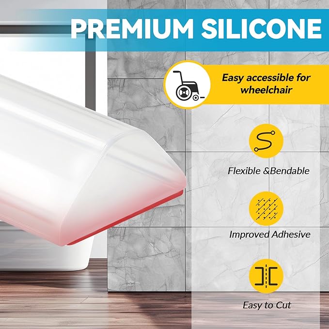 67'' Collapsible Shower Threshold Water Dam Shower Barrier Keeps Water Inside - Image 7