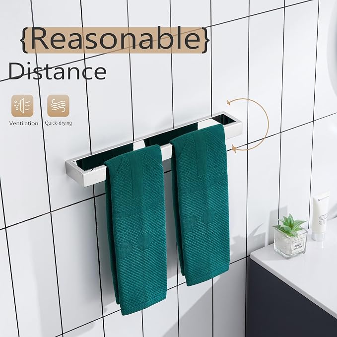 KOKOSIRI Towel Holder Chrome Bath Towel Bar Rack 16-Inch Kitchen Holder - Image 5