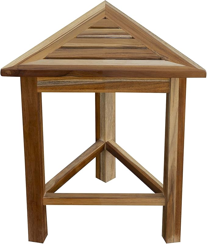 Fully Assembled EcoDecors FlexiCornerTriangle Natural Color Waterproof Teak by EcoDecors