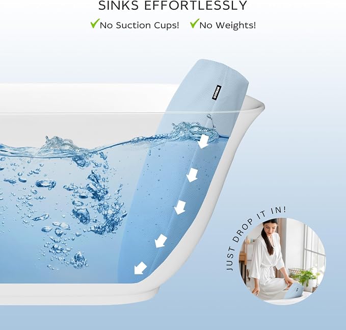 Bath Pillows for Tub Neck and Back Support, Bathtub Cushion backrest headrest - Image 4