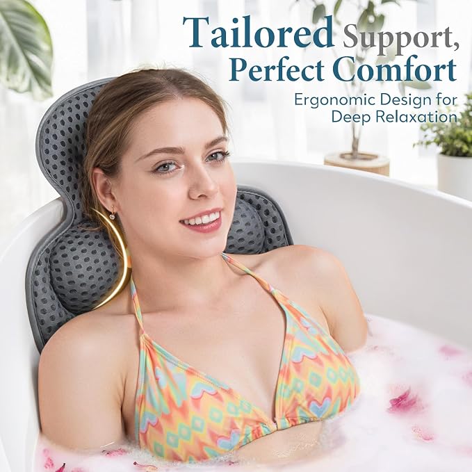 Bath Pillows for Tub, Cozy Bathtub Cushion for Head and Neck - Image 4