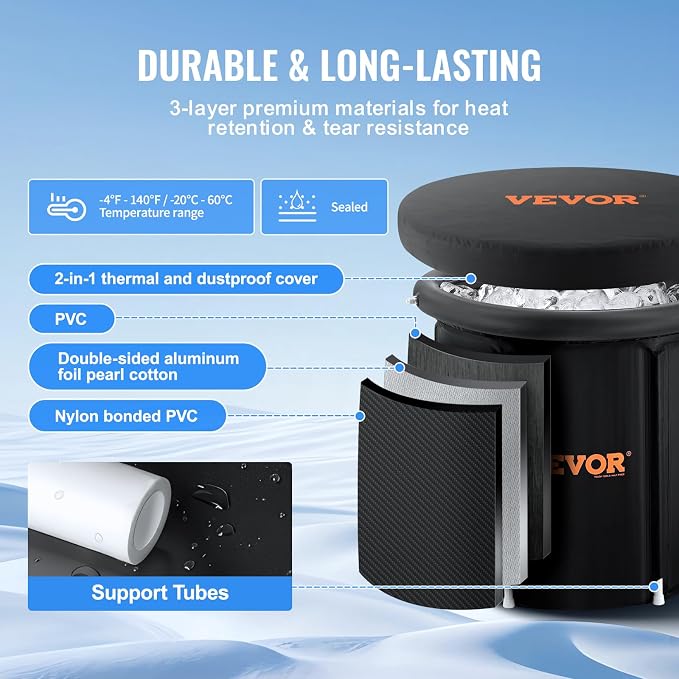 VEVOR Ice Bath Tub XL, Cold Water Therapy Plunge Tub - Image 3