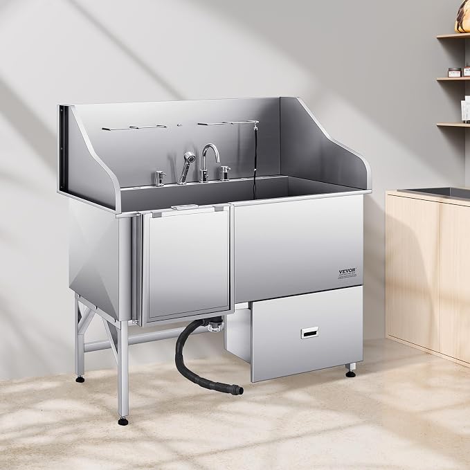 VEVOR Professional 304 Stainless Steel Dog Bathing Station, 61 inch Pet - Image 8