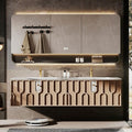 Double Sink Bathroom Vanity 96Inch, Modern Floating Vanity Set by LUTHXAY