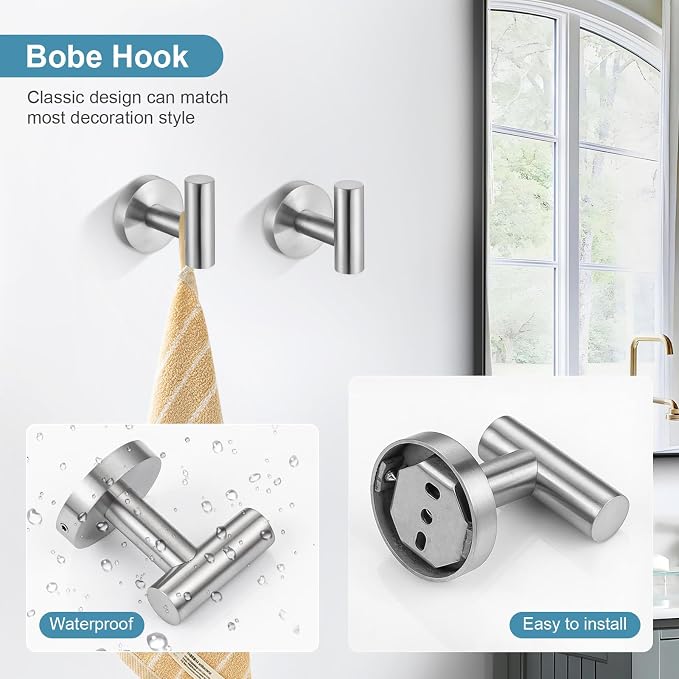 TQKAG Bathroom Towel Bar Holder Sets Brushed Nickel 23.6 Inch Round Stainless - Image 3