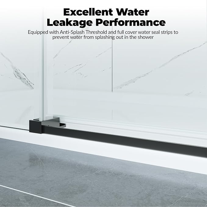 Frameless Sliding Shower Door, 6mm SGCC Tempered Clear Glass - Image 6