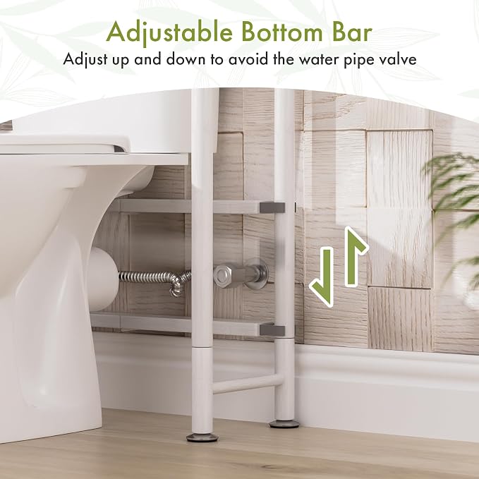 AmazerBath Bamboo Over The Toilet Storage Shelf, Over Toilet Bathroom Organizer - Image 7