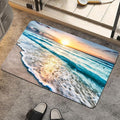Bath Mat Rug, Sunset on Island Beach Non Slip Quick Dry Super Absorbent Thin by ZHUZHISHAN
