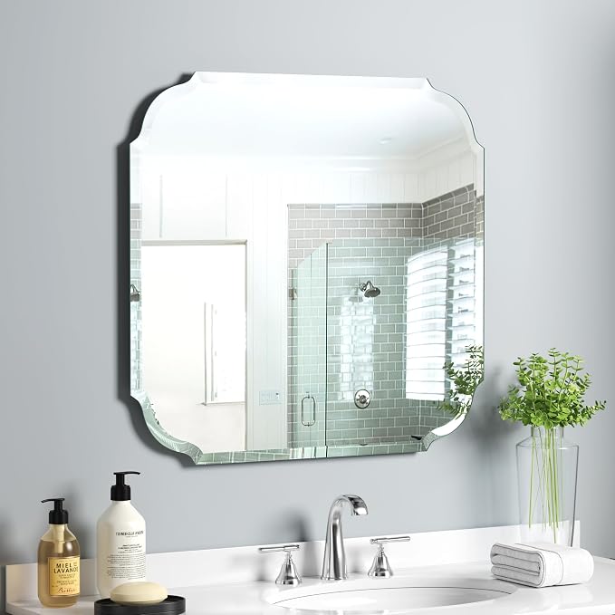 Silver Wall Mirror-Beveled Edge Frameless Mirror by GOAND