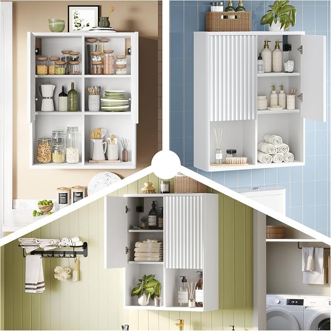 Bathroom Wall Cabinet, Over The Toilet Storage Cabinet, Curved Laundry Cabinet - Image 7