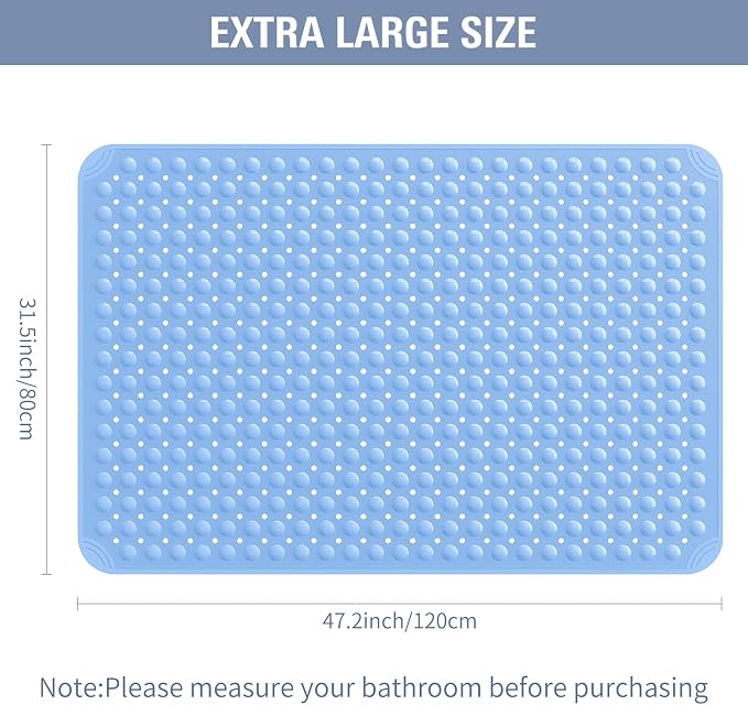 Yolife Extra Large TPE Shower Mat, 47.2" L x 31.5" W Anti Slip Bath Mat - Image 2