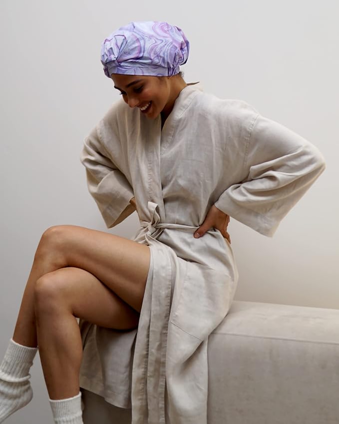 Reusable Shower Cap for Women Reusable Waterproof – Leakproof, Nonslip Hair Cap - Image 5