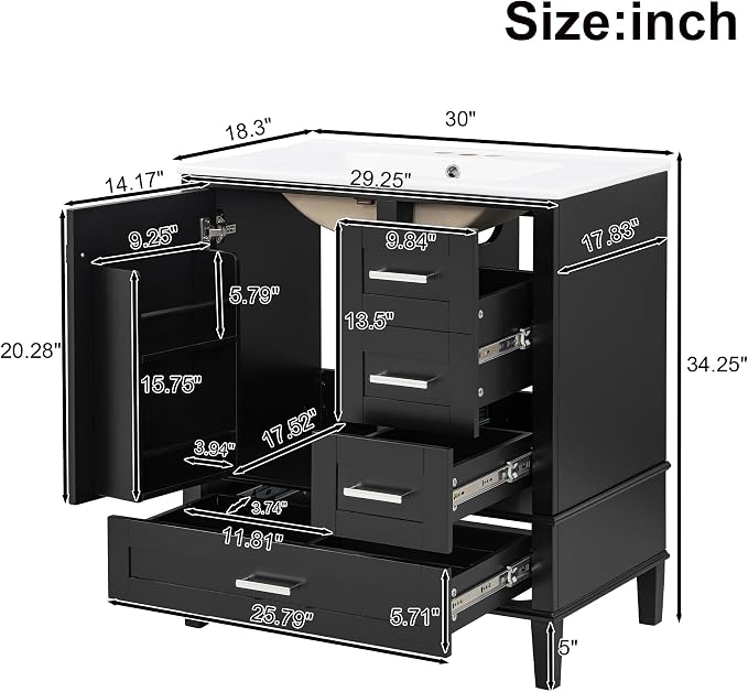 Harper & Bright Designs 30" Bathroom Vanity - Image 2