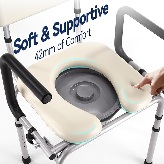Drop Arm Bedside Commode, Commode Toilet - Image 4