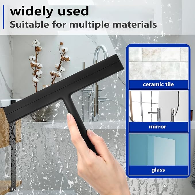Shower Squeegee for Glass Doors and Bathroom, Stainless Steel - Image 4
