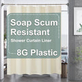 AmazerBath Plastic Shower Curtain Liner, 72 x 72 Inches EVA 8G Heavy Duty Beige by AmazerBath
