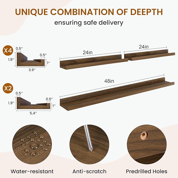 Axeman Picture Ledge Shelf, Floating Shelves - Image 3