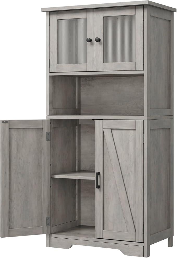 IDEALHOUSE 50" Tall Bathroom Cabinet, Freestanding Bathroom Storage Cabinet by IDEALHOUSE
