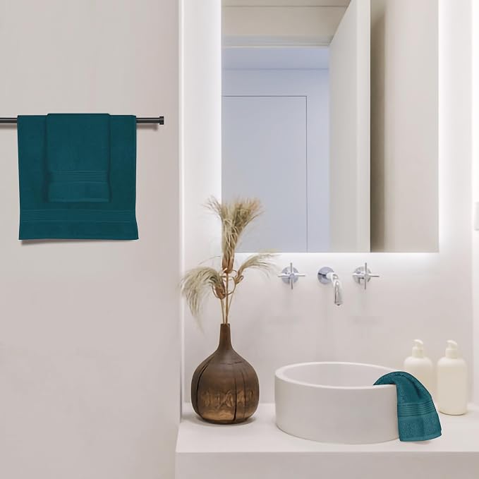 Belizzi Home Ultra Soft Cotton 6 -Piece Hand Towel Set 16x24, Spa - Image 4