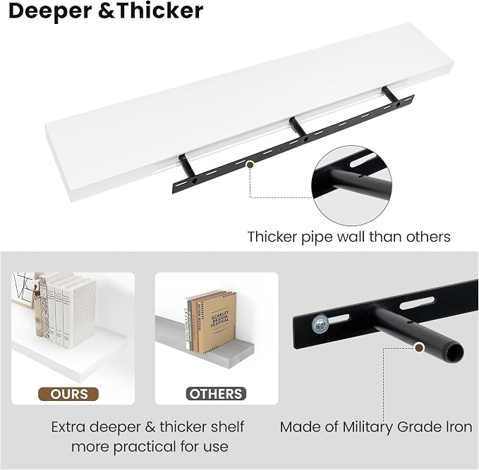 Vivelove Wooden Floating Shelves - Image 4
