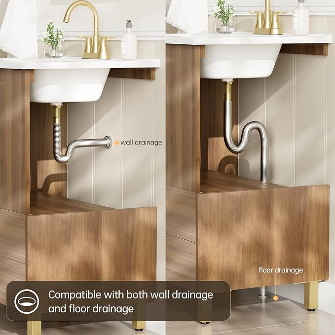 phiestina Walnut 24 Inch Bathroom Vanity, Fully Pre-Assembled Bathroom Sink - Image 7