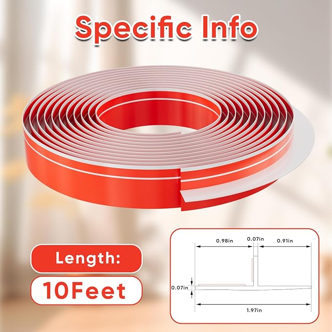 T-Shaped Clear Silicone Weather Stripping Seal Strip - 20Ft 1.96In Wide - Image 2