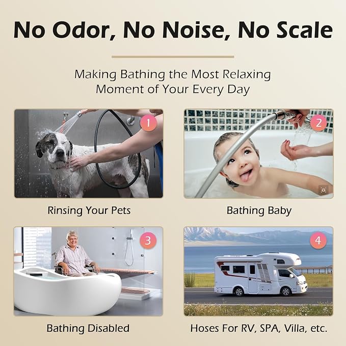 Shower hose, Ultra-Soft Silicone Shower Hose 59 Inches, Long Handheld Anti-Kink - Image 6