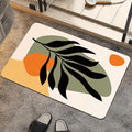 Bath Mat Rug, Boho Botanical Leaves Non Slip Quick Dry Super Absorbent Thin by ZHUZHISHAN
