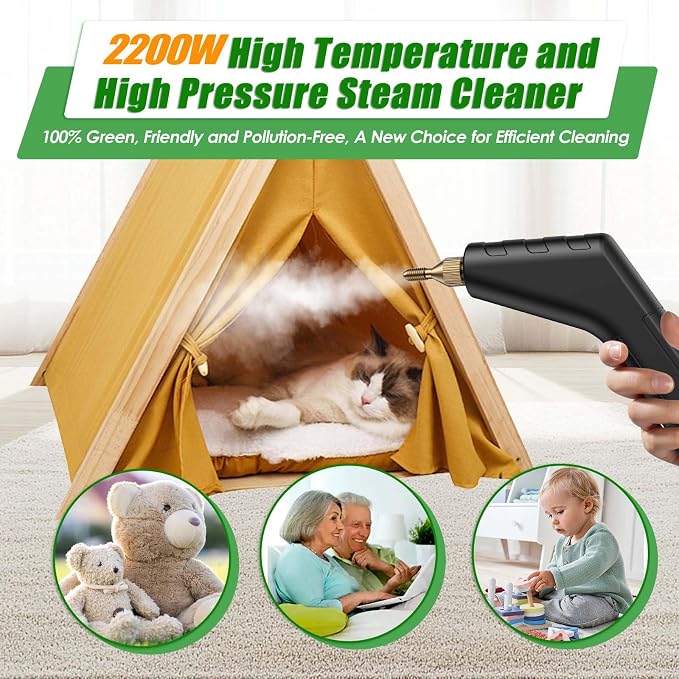 2500W Steam Cleaner for Home & Car, 15s Heat-Up Handheld Steamer for Cleaning - Image 4