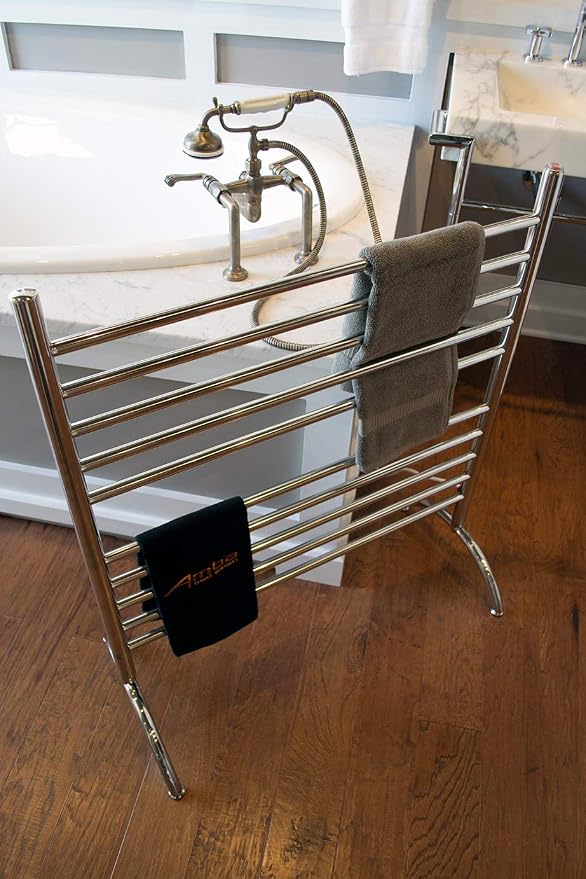 Amba SAFSP-33 Solo 33" Freestanding 10 Bar Towel Warmer in Polished - Image 2