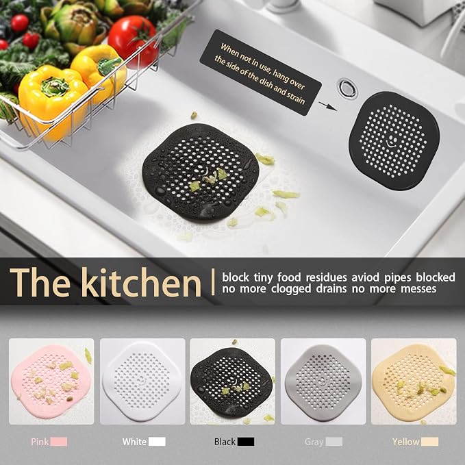 2 Pack Drain Hair Catcher Silicone Drain Protector Hair Stopper - Image 4