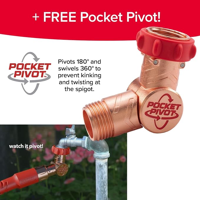 Pocket Hose Copper Head w/New Pocket Pivot Expandable Garden Hose 100FT - Image 5