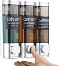 Shampoo and Conditioner Dispenser, GlintGath Shower Dispenser 3 Chamber No by GlintGath