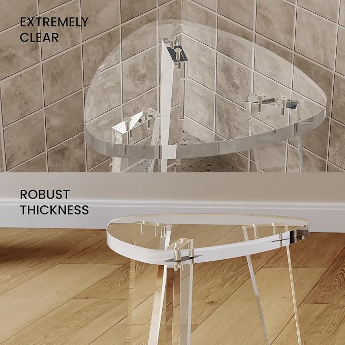 Acrylic Corner Shower Stool for Shaving Legs 11.65" D X 11.94" W X 12.2" H - Image 5