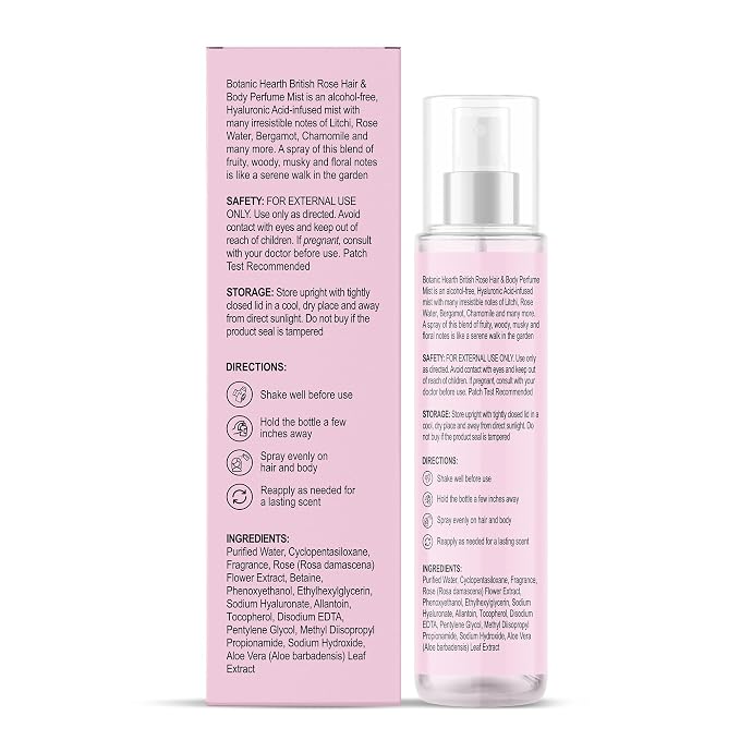 Botanic Hearth British Rose Hair Perfume & Body Perfume Mist - Image 7