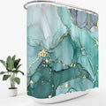 Extra Wide Marble Shower Curtain 108 x 72, Turquoise Abstract Shower Curtains by BayNook