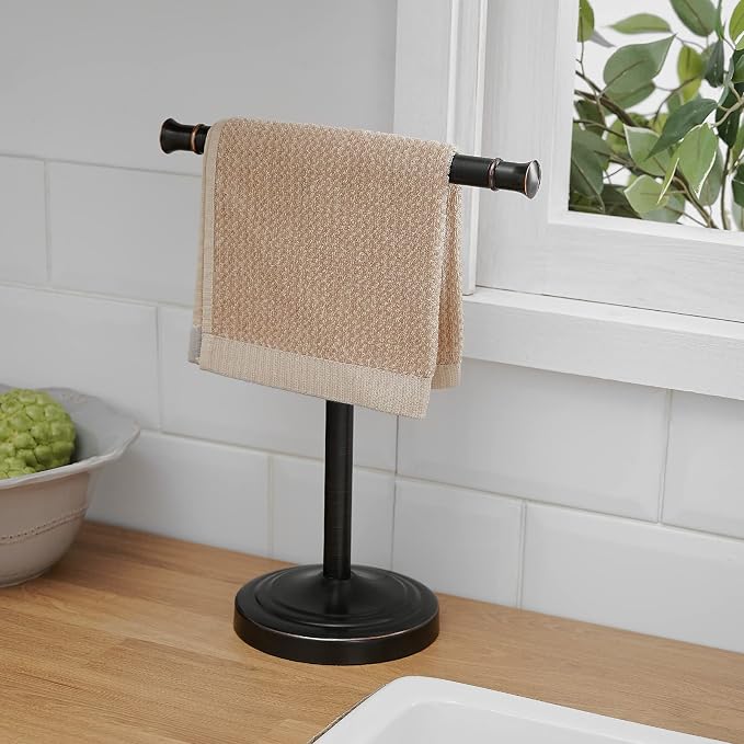RUMOSE 13 Inch Oil Rubbed Bronze Towel Stand Hand Towel Holder Bathroom Kitchen - Image 8