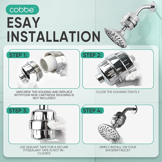 Cobbe HD HEAVY DUTY High Output Shower Filter – 99% REMOVAL Shower Head Filter - Image 9