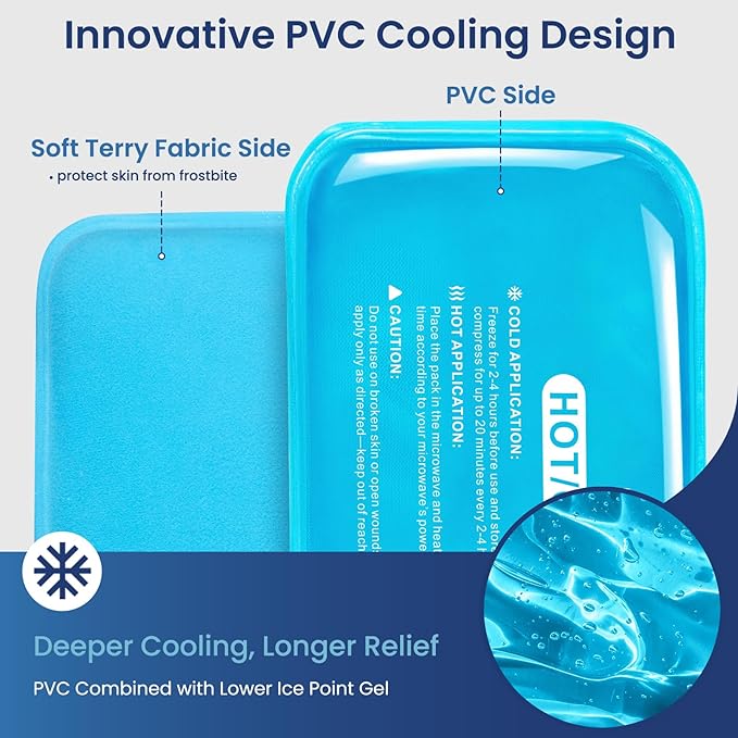REVIX Large Ice Packs for Injuries Reusable, 2 Packs Hot & Cold Gel Ice Packs - Image 3