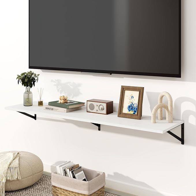 Fun Memories Floating Shelves for Wall, 12 Inch Deep Floating Shelves Set of 2 - Image 2