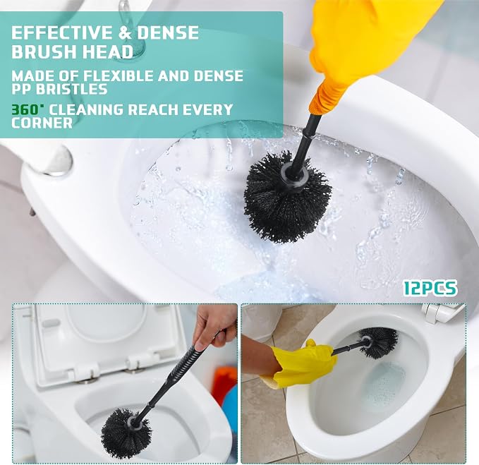 Roshtia 12 Sets Toilet Brush and Holder Set - Image 5