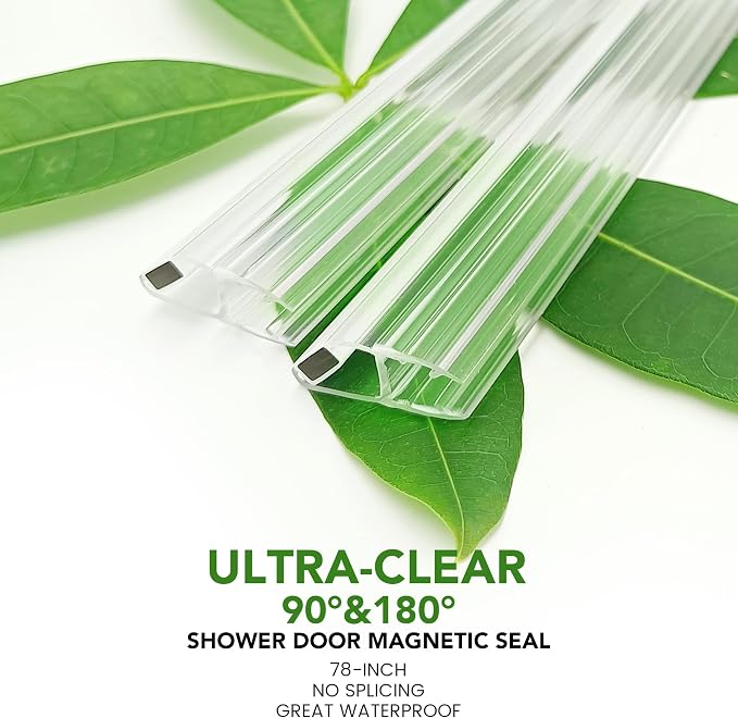 Bathroom Shower Glass Door Side Seal Strips, Length 78 Inch 2PCS Transparent - Image 6