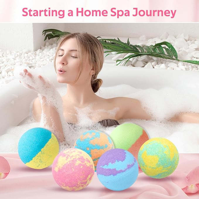 12PCS Bubble Bath Bombs Gift Set, Natural Handmade Bathbombs, Moisturizing - Image 3